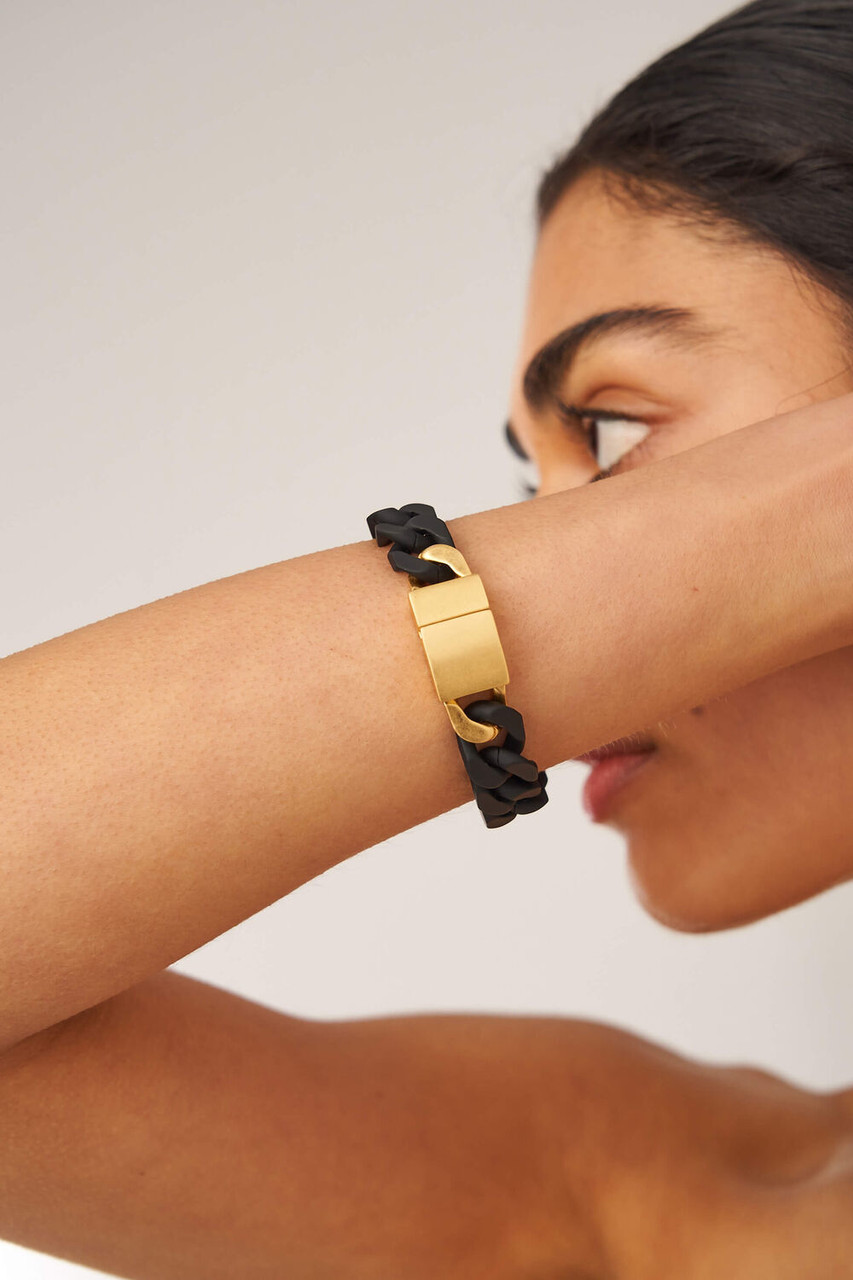 Oroton Noa Black-Worn Gold Bracelet