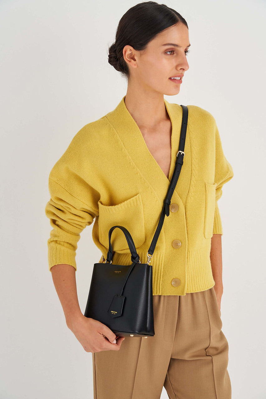 Oroton Muse Black Mini Bucket Bag