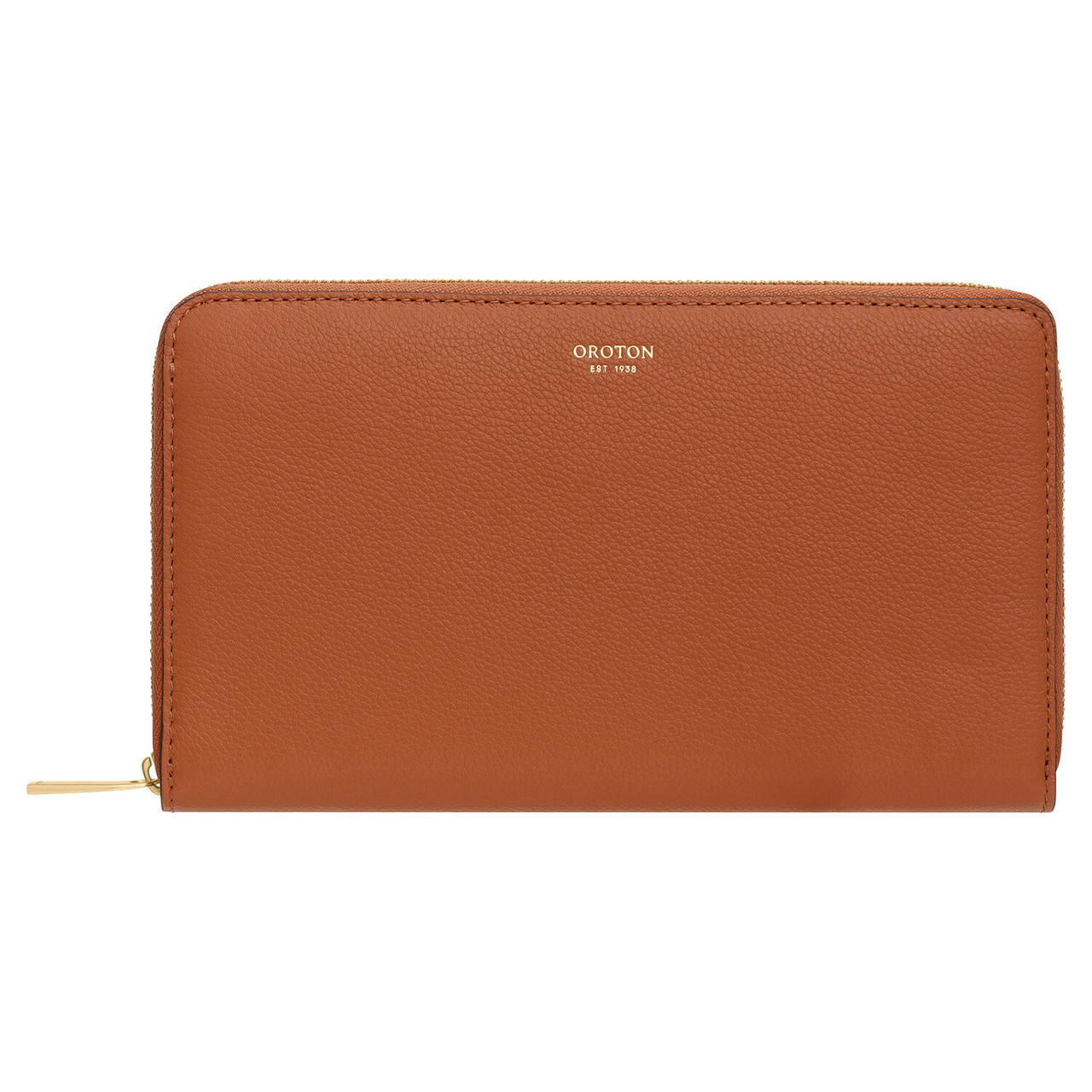 Oroton Clement Brandy Large Multi Pocket Zip Around Wallet