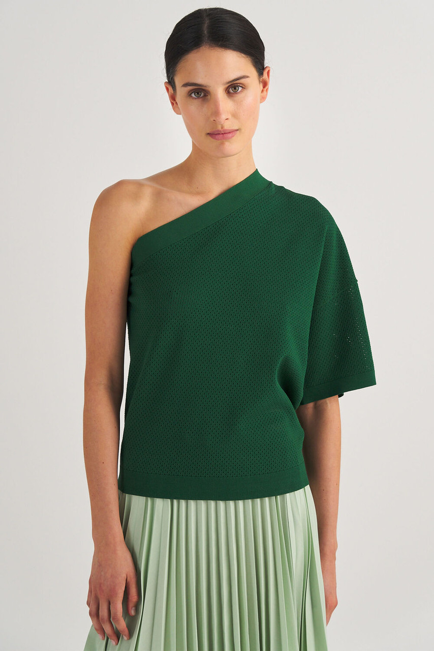Oroton Mesh Stitch One Shoulder Top Treehouse