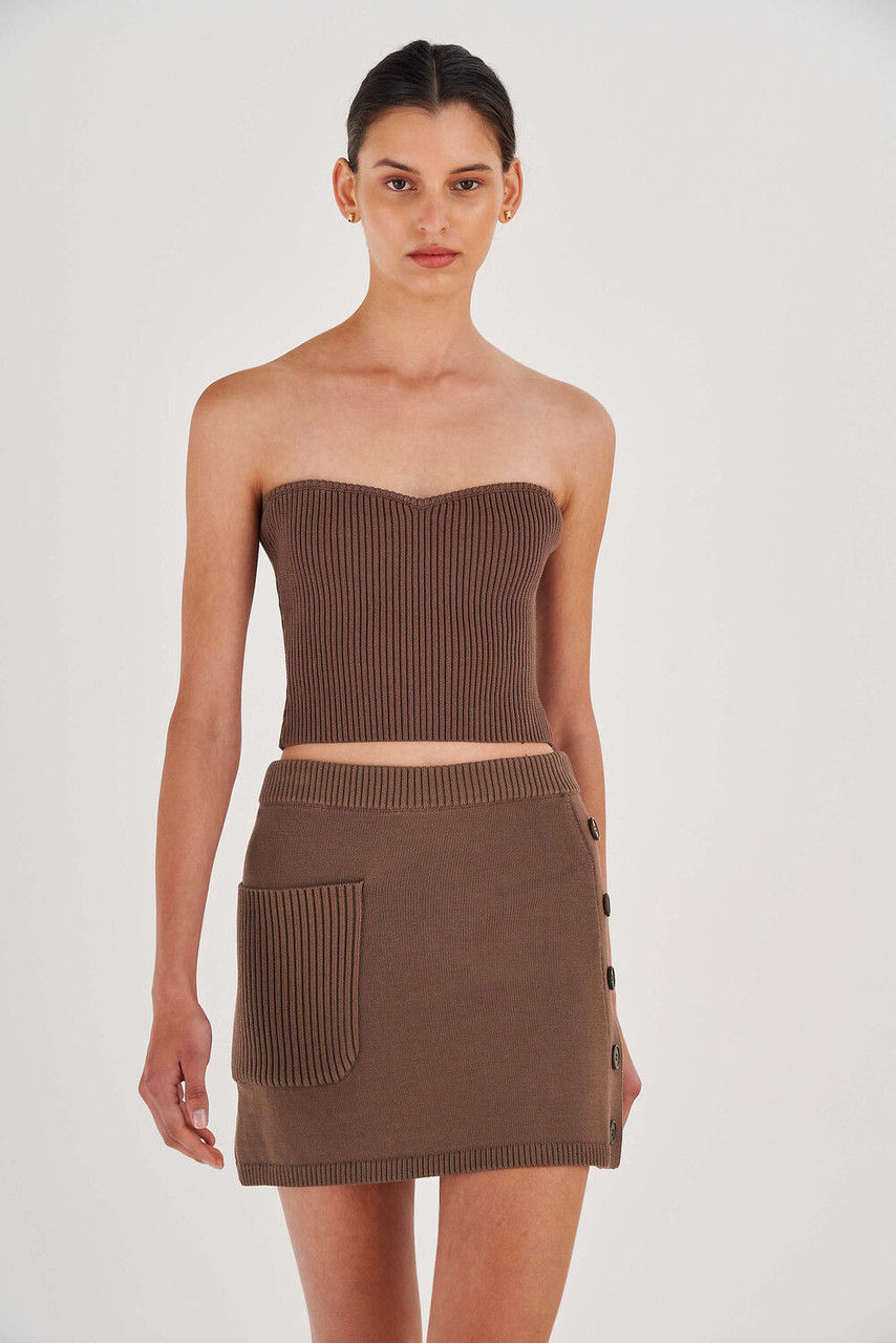 Oroton Knit Bodice Cocoa