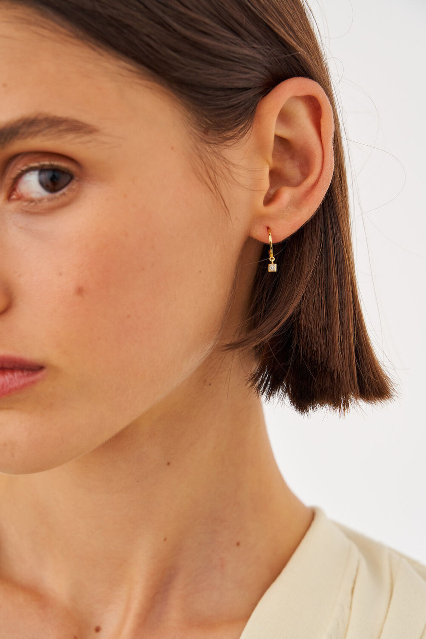 Oroton Everly Gold/Clear Charm Hoops