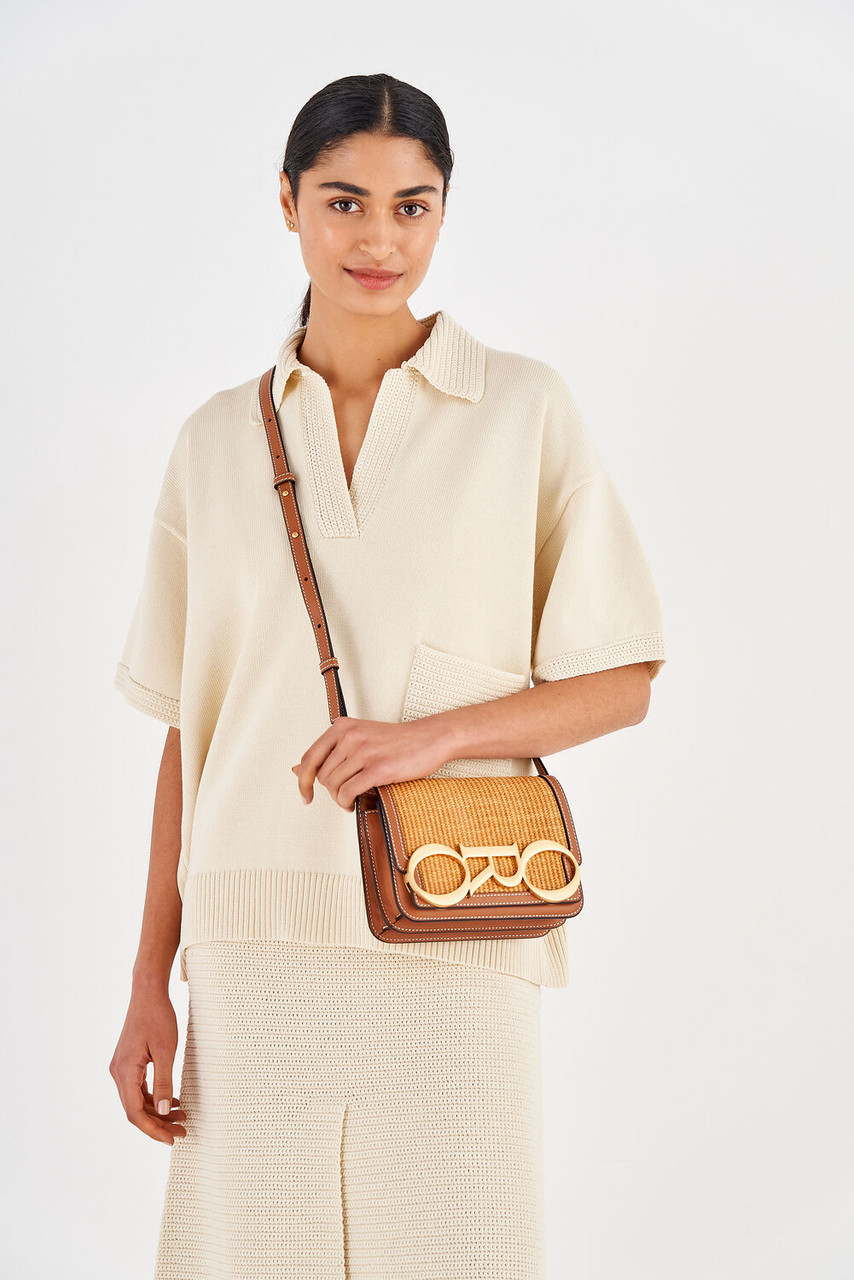 Oroton Oro Natural/Brandy Texture Small Day Bag