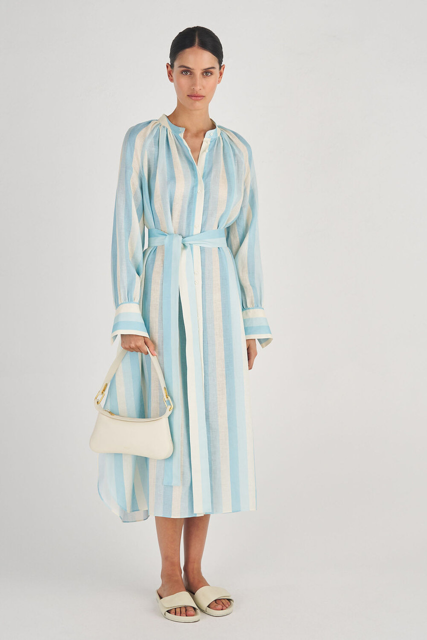 The Oroton Stripe Shirt Dress Sky