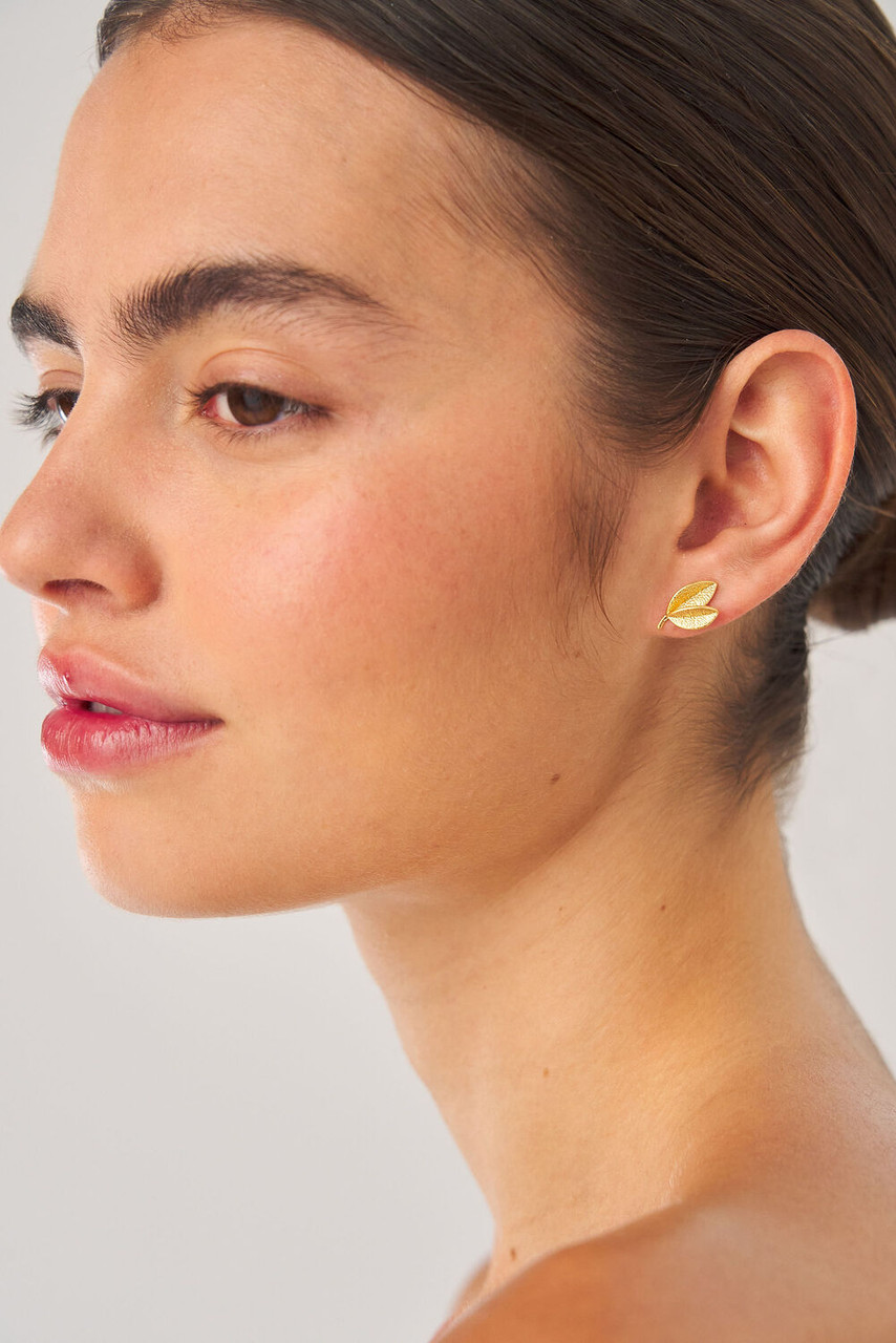 Sage Cluster Studs Worn Gold