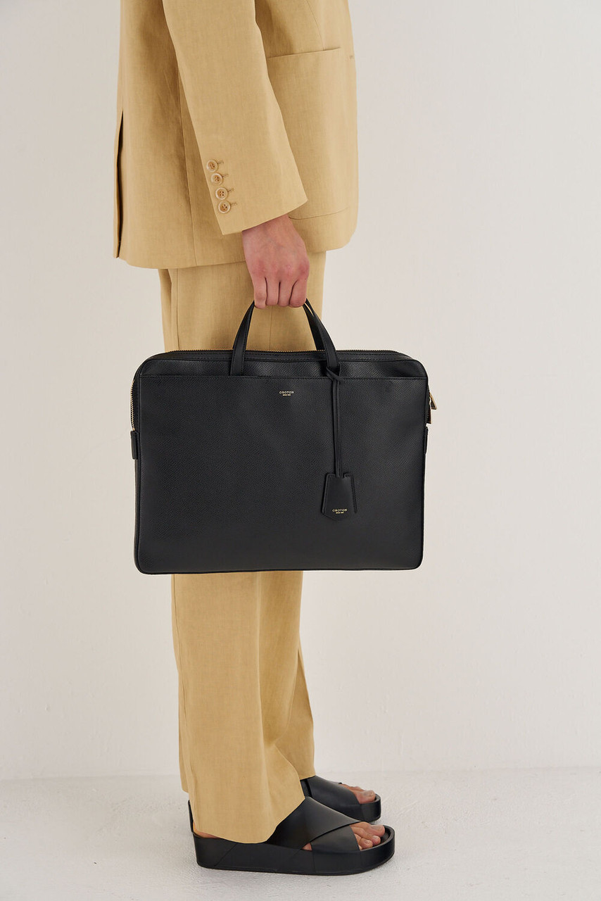 Oroton Muse Slim Black 15 Inch Laptop Bag