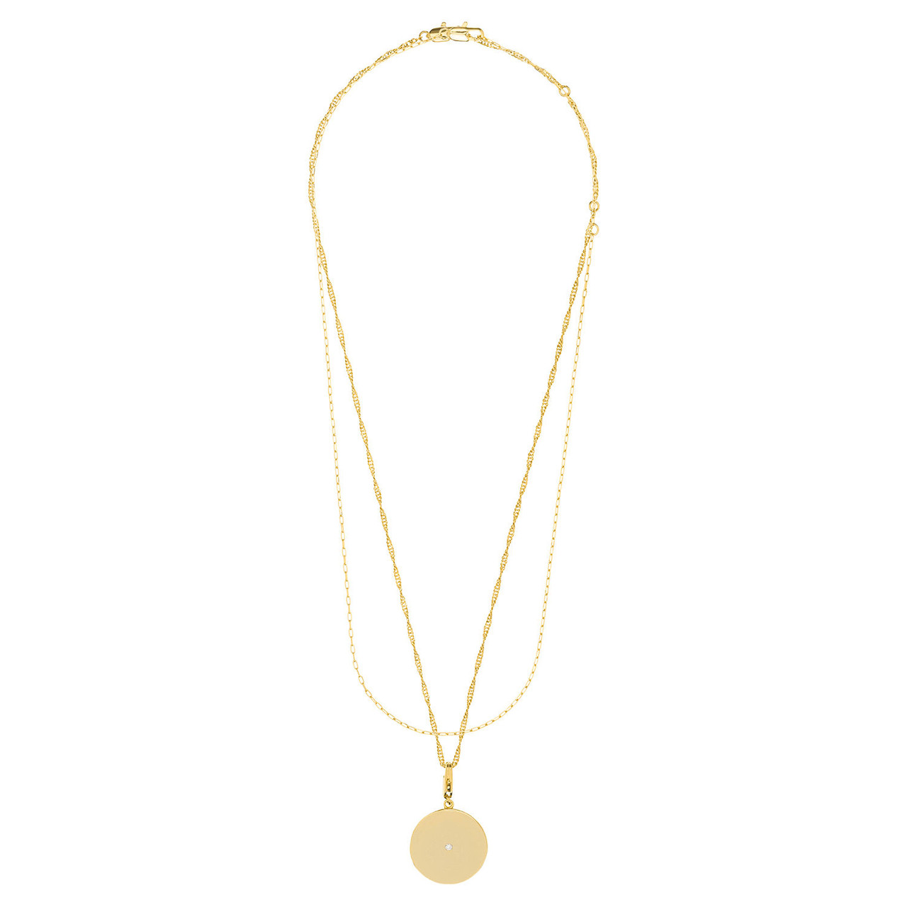 Oroton Astrid Gold Circle Charm Necklace