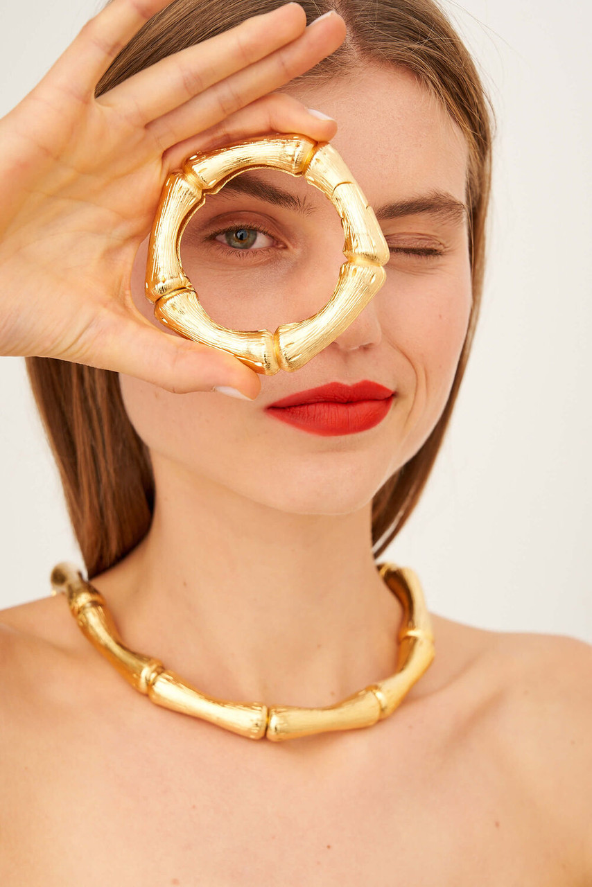 Oroton Bamboo Gold Chunky Necklace