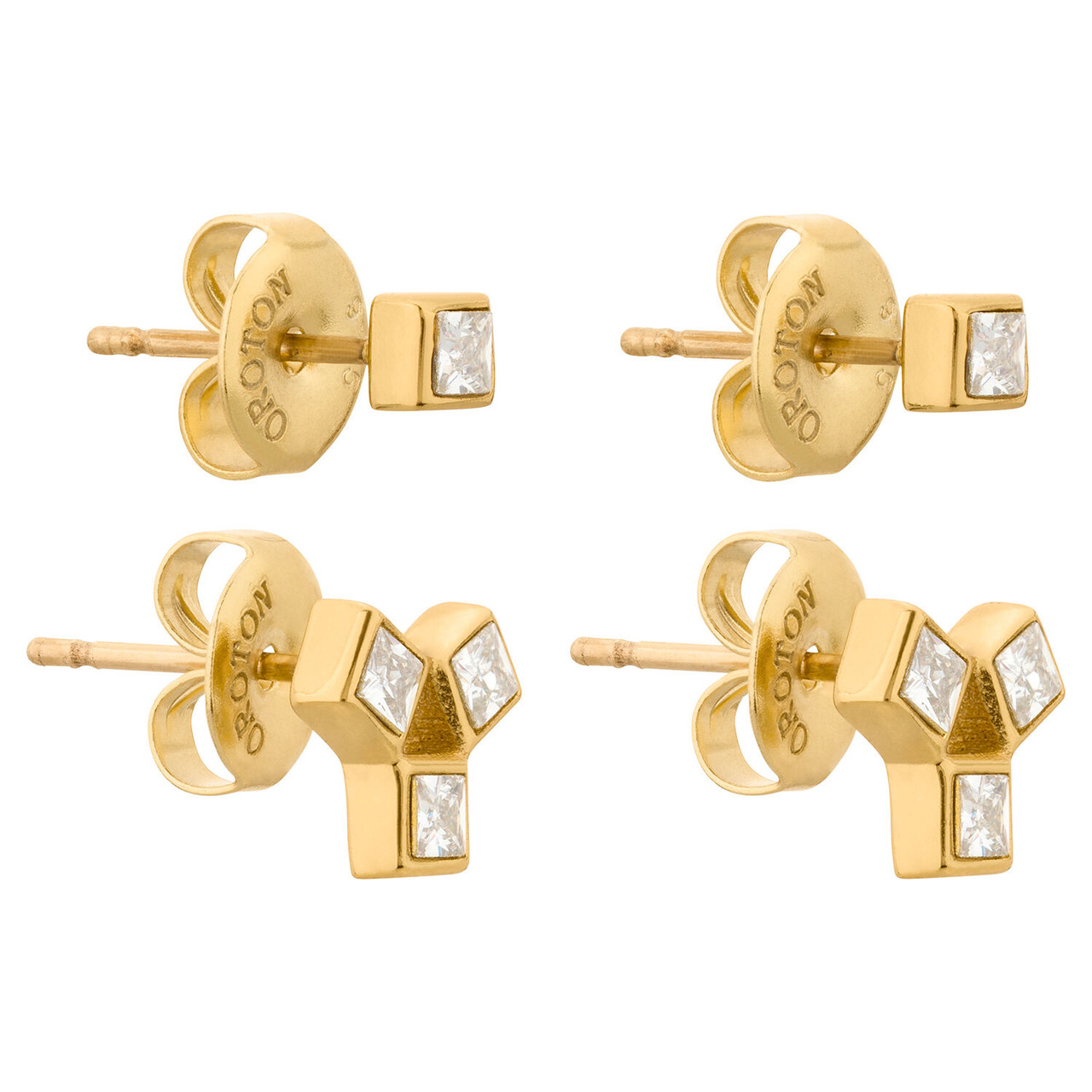 Oroton Everly Gold/Clear Stud Set