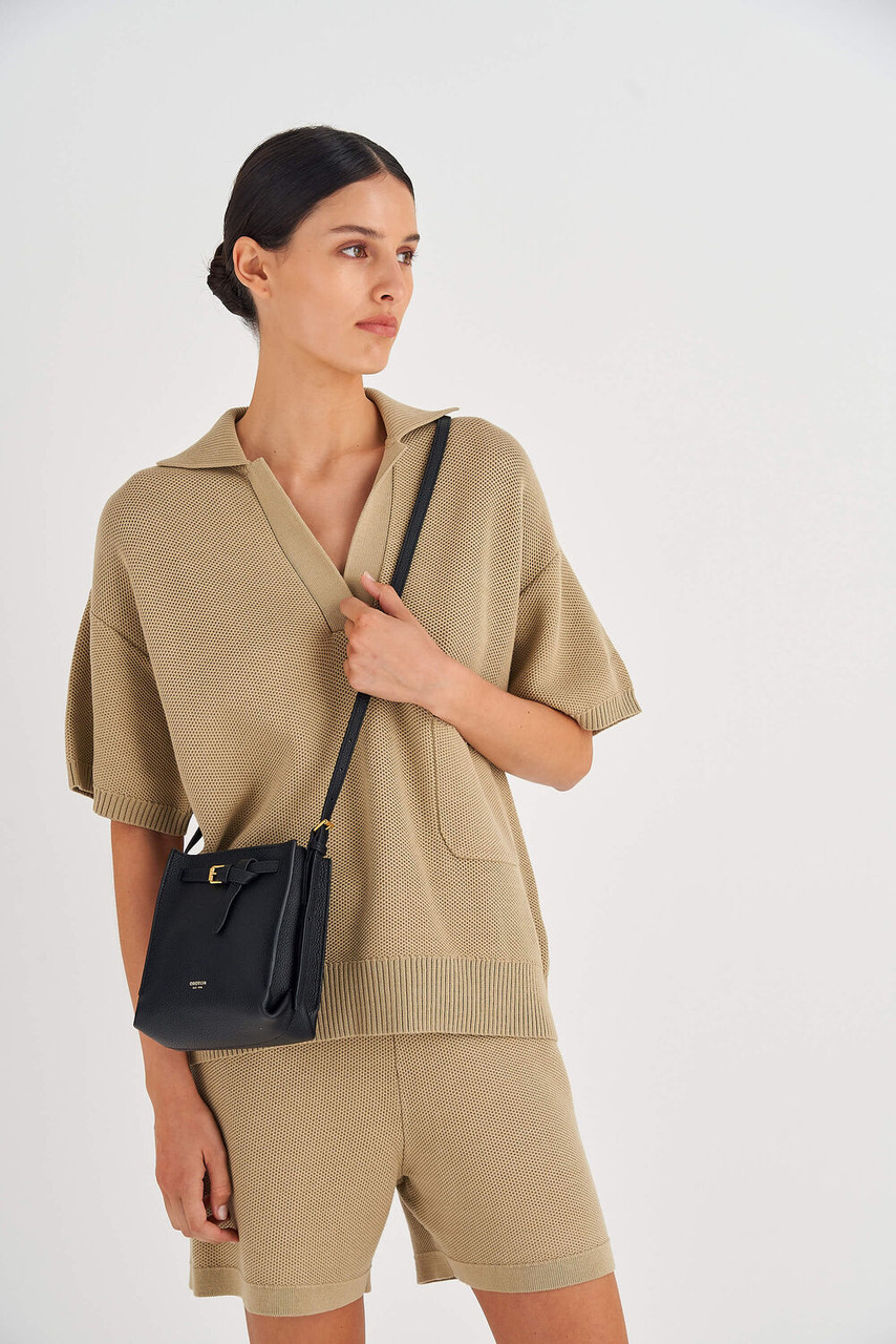 Oroton Margot Black Tiny Bucket Bag