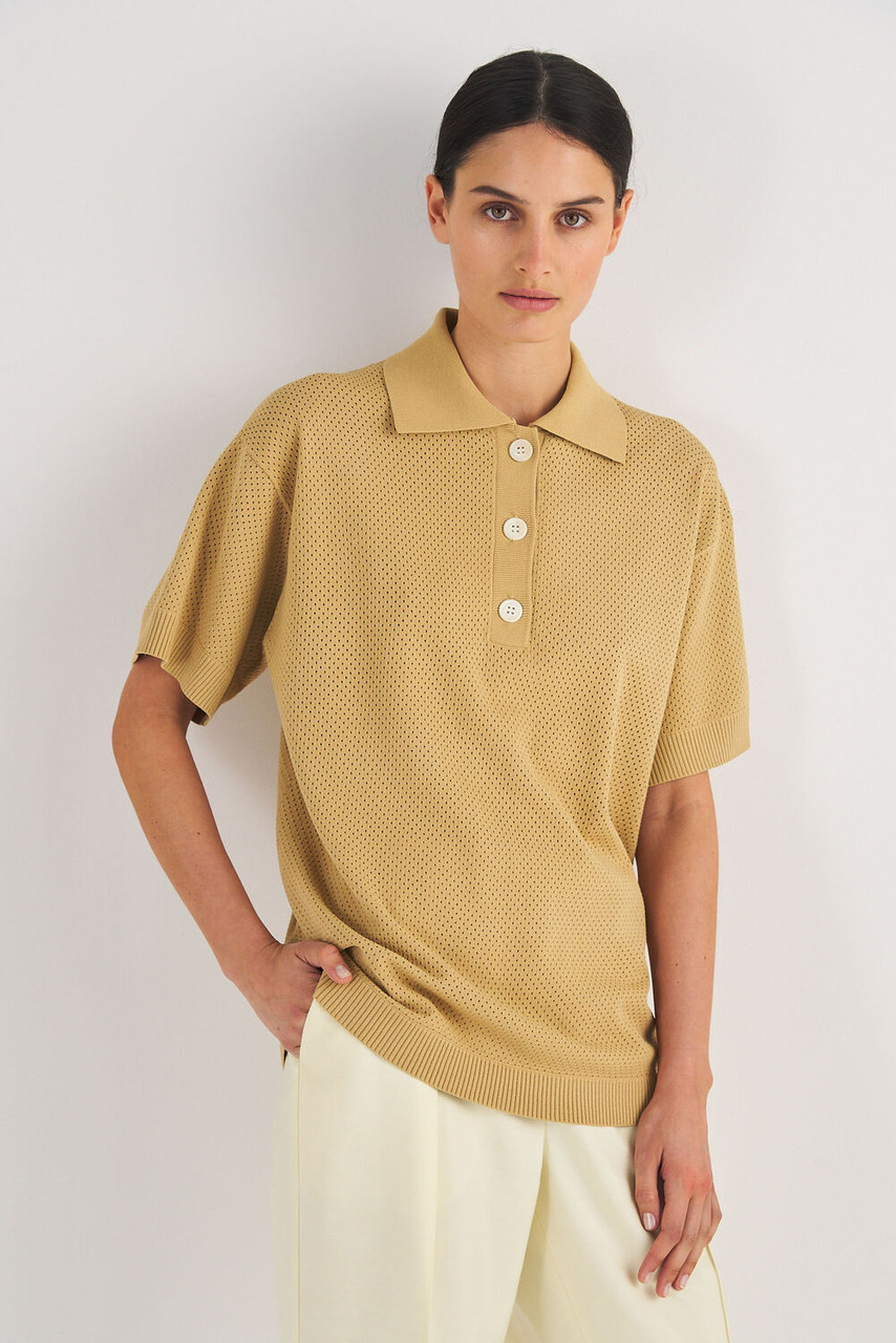 Oroton Mesh Stitch Polo Raffia
