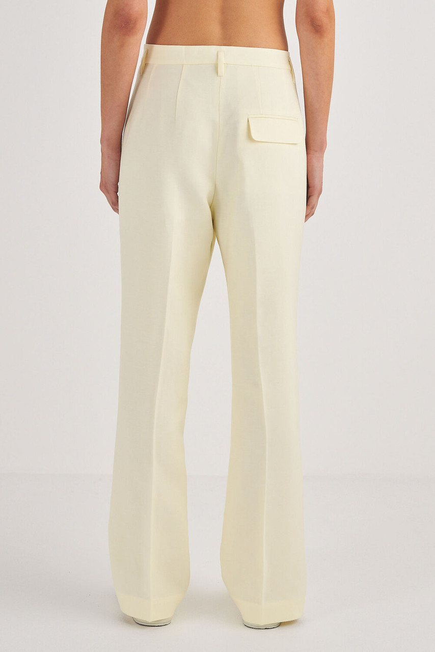 Oroton Pleat Detail Pant Lemon Butter