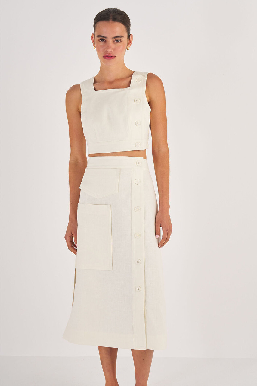 Oroton Utility Skirt Soft Cream