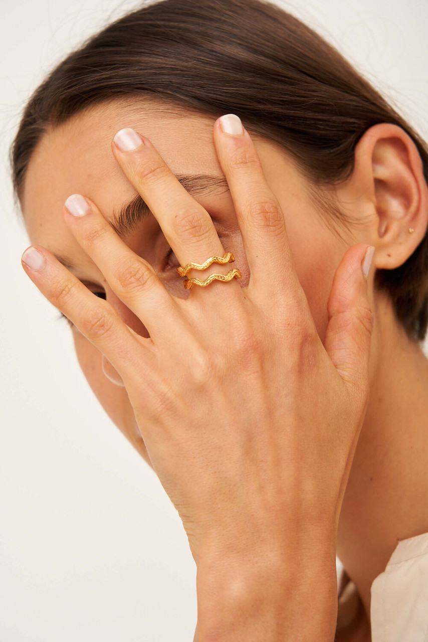 Oroton Zabel Gold Thin Ring Set