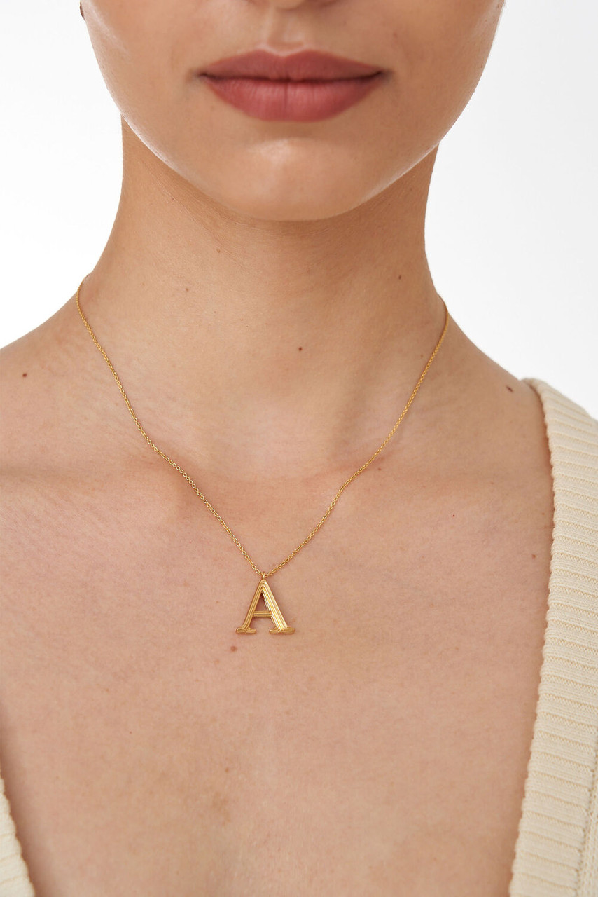 Oroton Gemma Worn Gold Alphabet Letter I Necklace