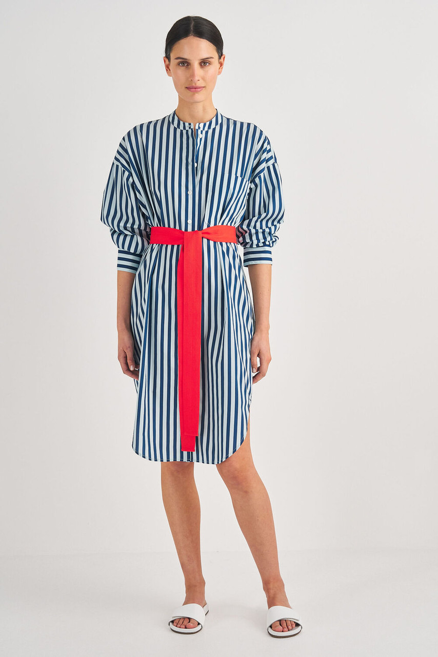 Oroton Long Sleeve Stripe Shirt Dress North Sea
