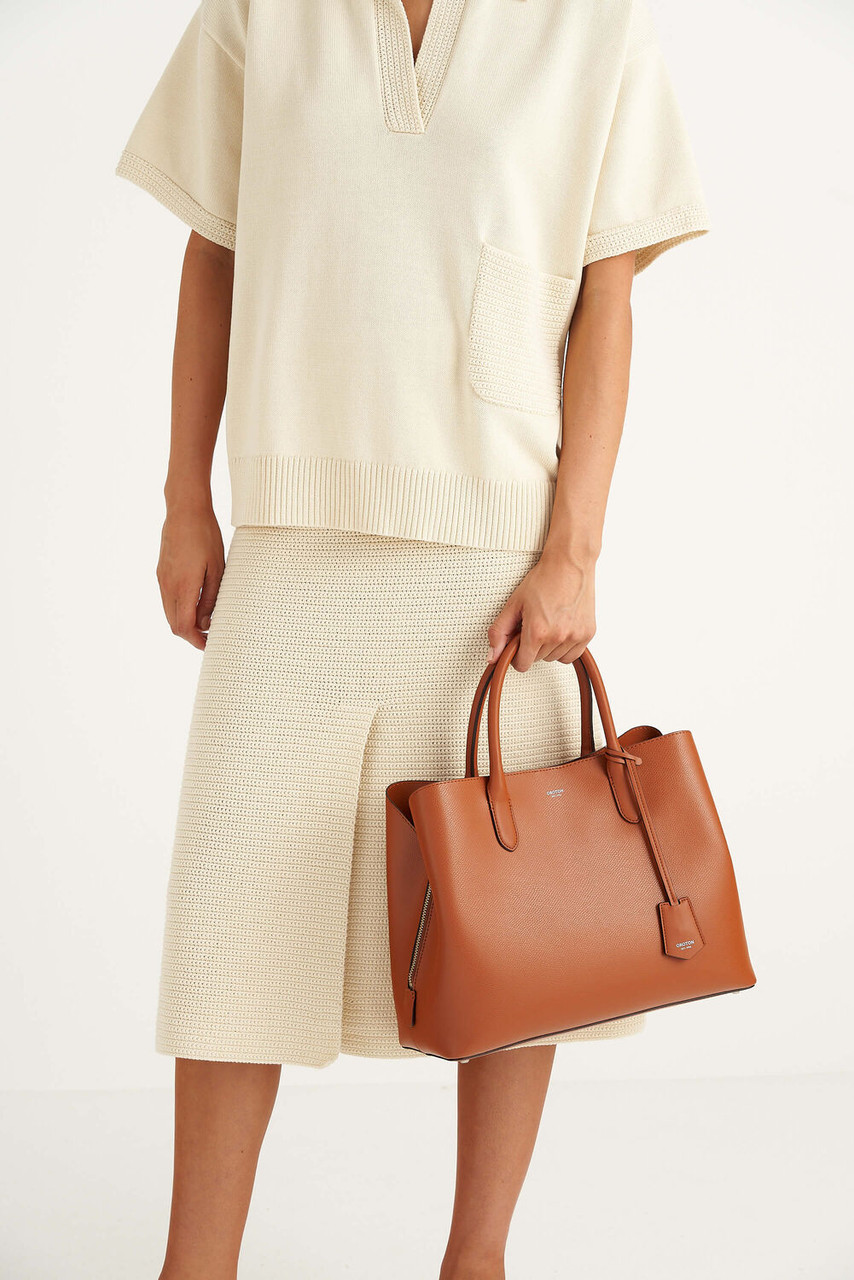 Oroton Muse Cognac Three Pocket Day Bag