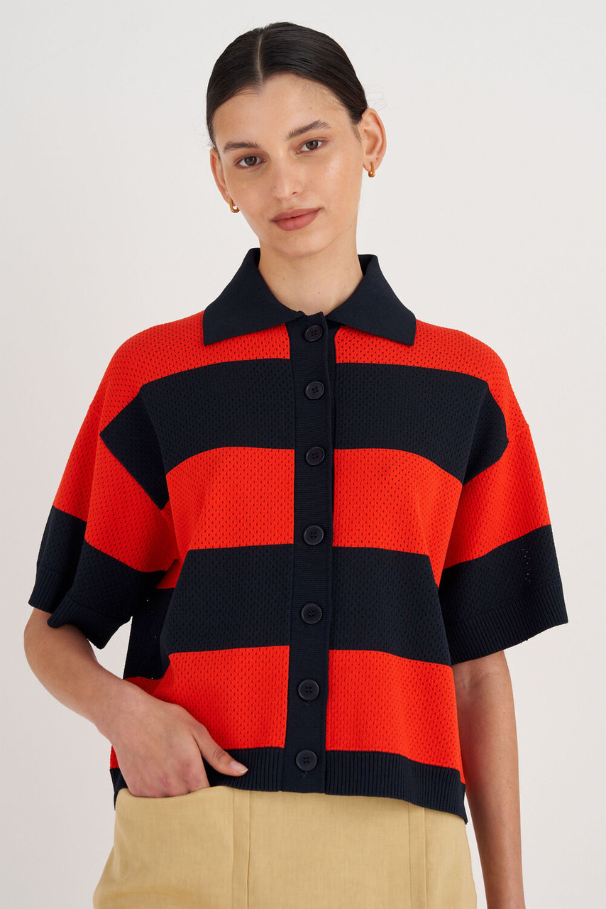 Oroton Short Sleeve Boxy Rugby North Sea