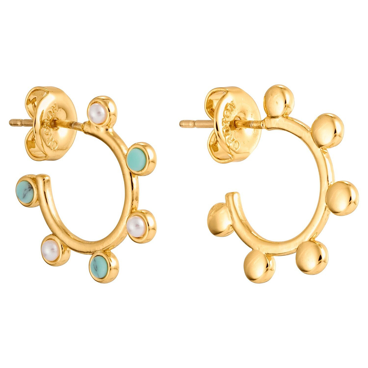 Oroton Capri Hoops Gold/ Turq/ Pearl