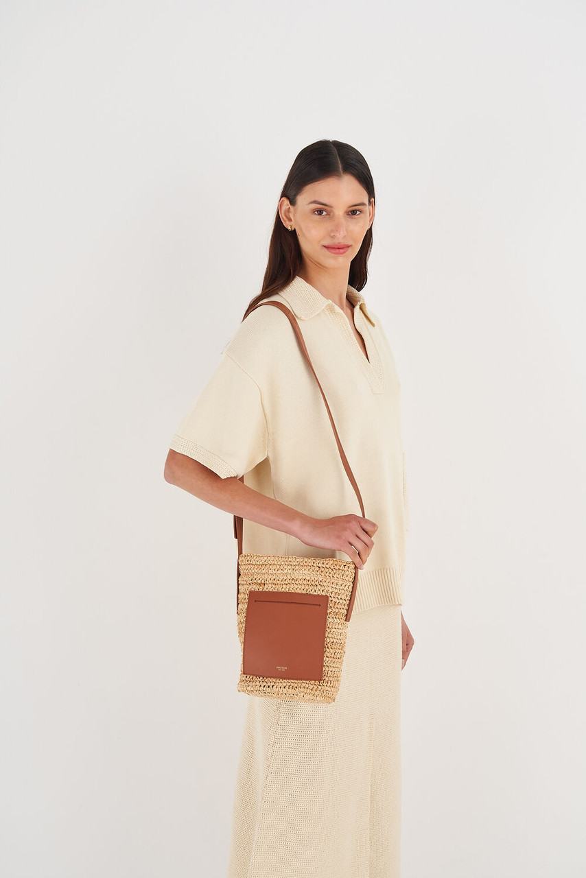 Oroton Jensen Natural-Brandy Bucket