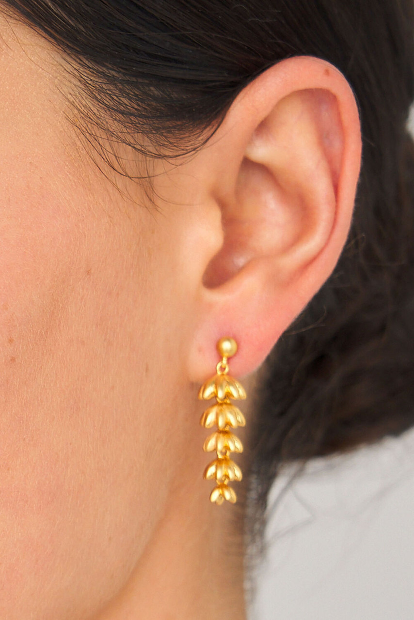 Oroton Riley Drop Earrings Worn Gold