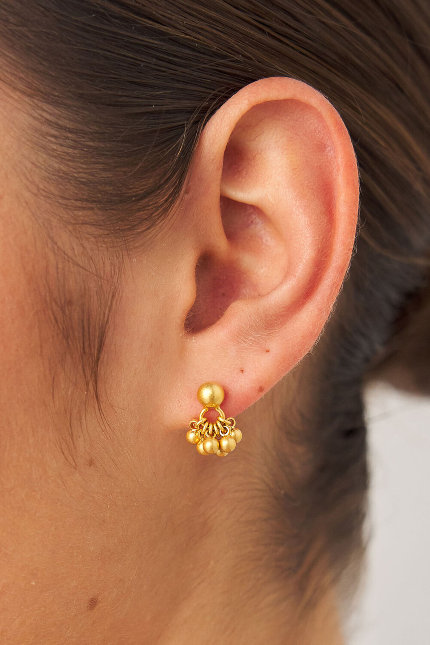 Como Double Studs Worn Gold