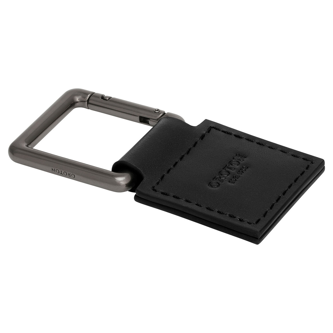 Oroton Oxley Black-Brushed Gunmetal Key Fob