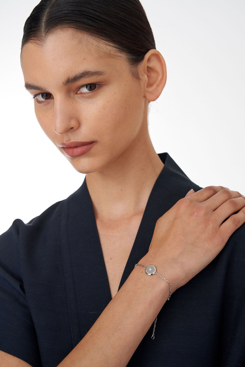 Oroton Fawne Circle Bracelet Silver/Clear