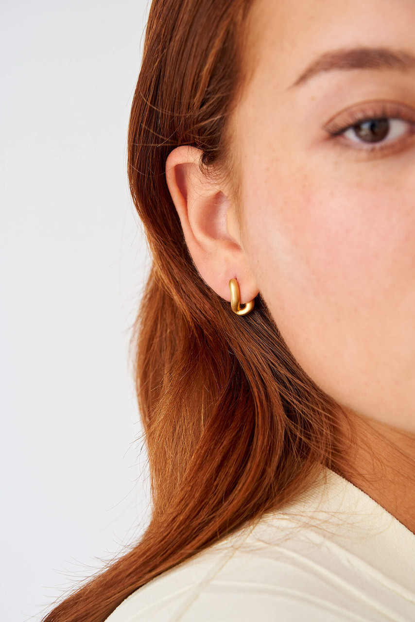 Oroton Luella Mini Twist Huggies Worn Gold