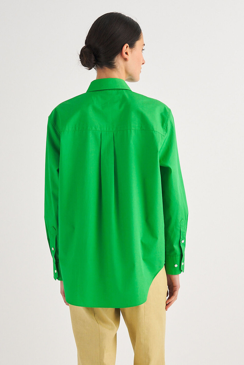 Oroton Poplin Long Sleeve Shirt Meadow