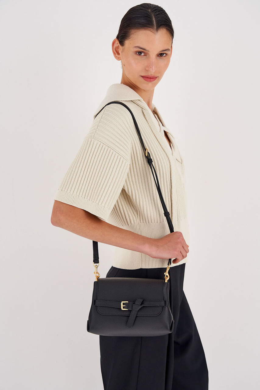 Oroton Margot Small Top Handle Black