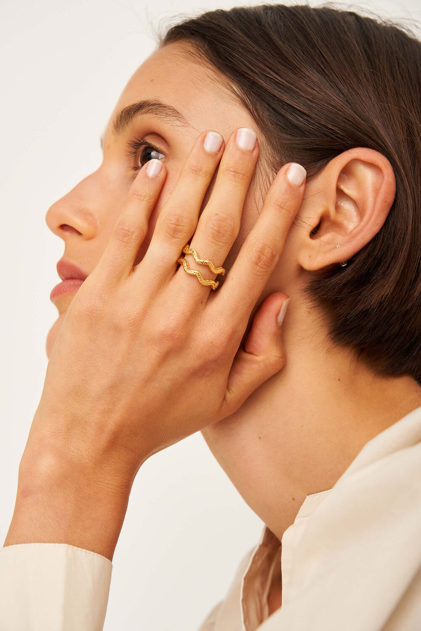 Oroton Zabel Gold Thin Ring Set
