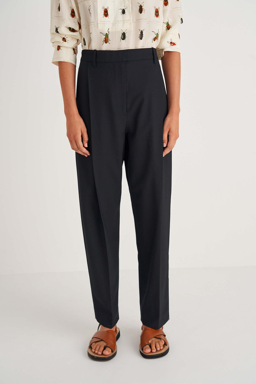 Oroton Black Pleat Front Pant