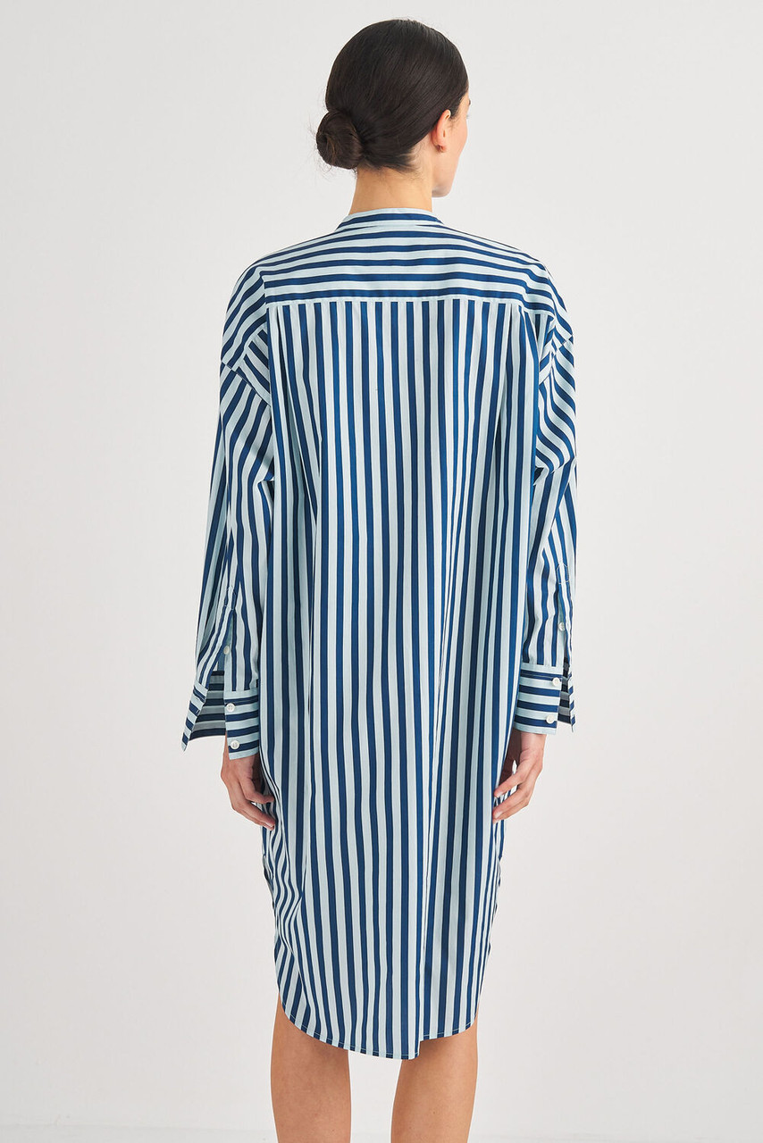 Oroton Long Sleeve Stripe Shirt Dress North Sea
