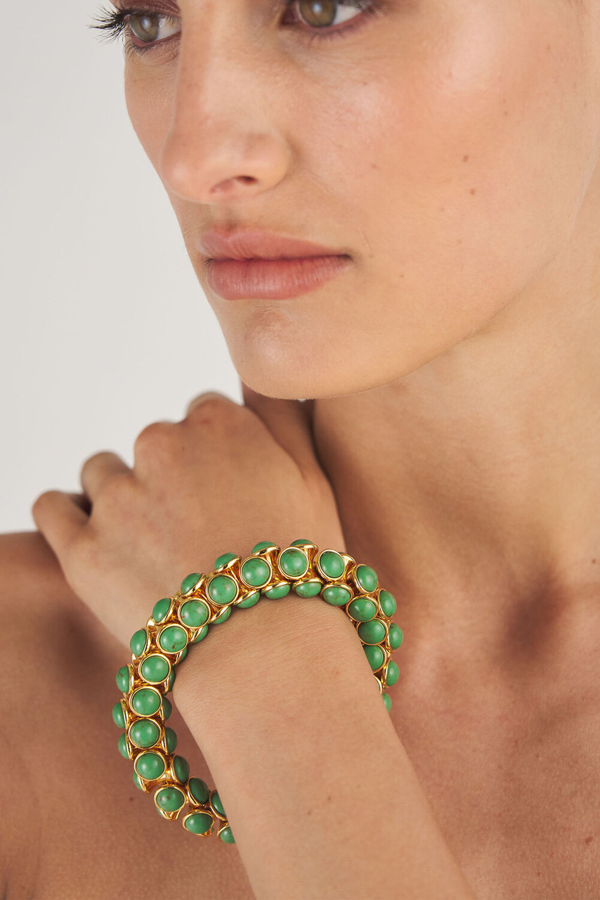 Oroton Arcadia Bracelet Gold/ Green