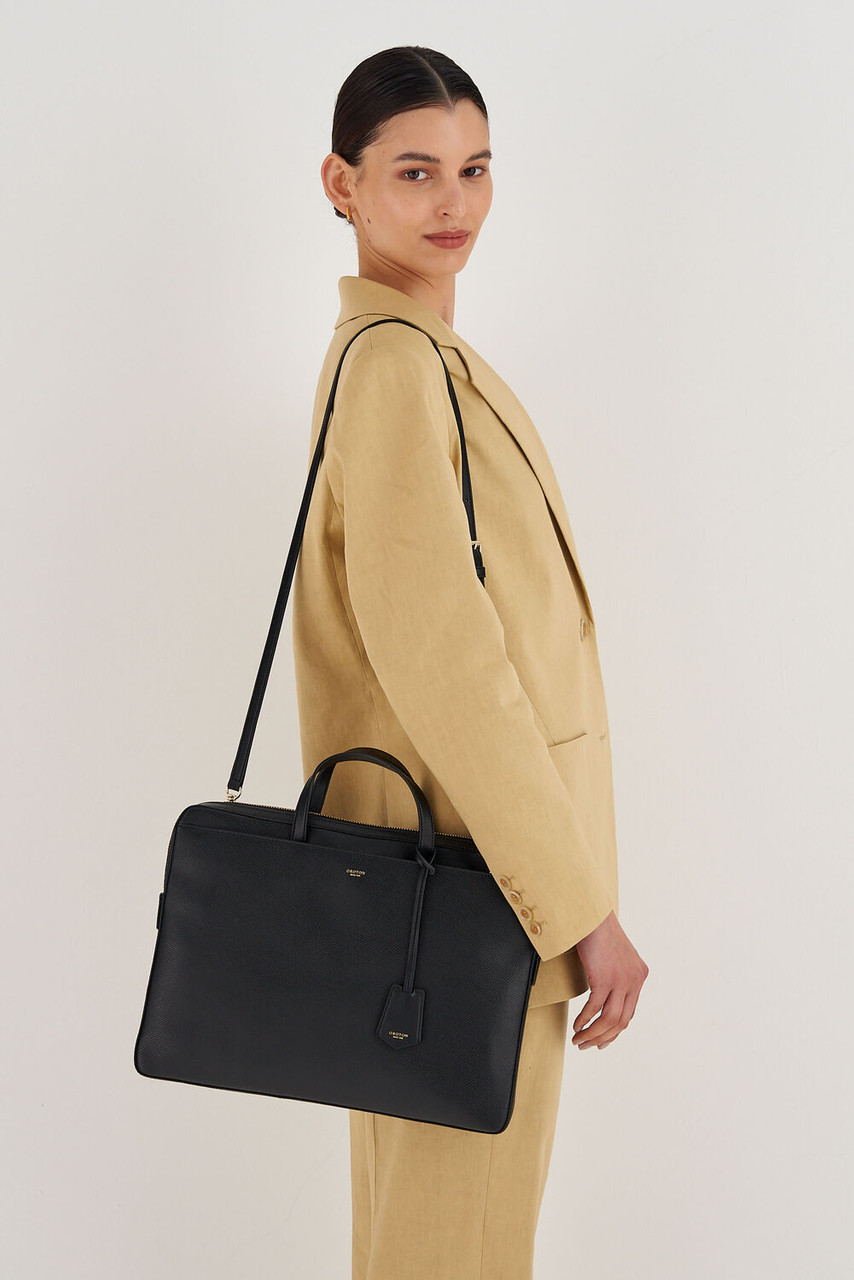 Oroton Muse Slim Black 15 Inch Laptop Bag