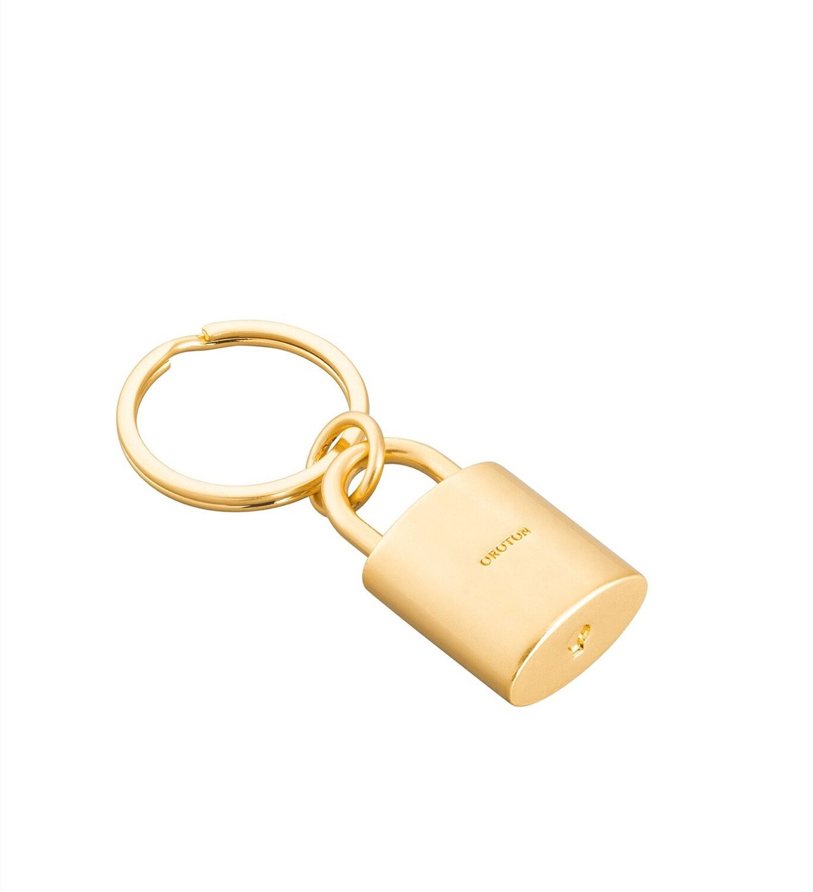 Oroton Tate Padlock Keyring Brass