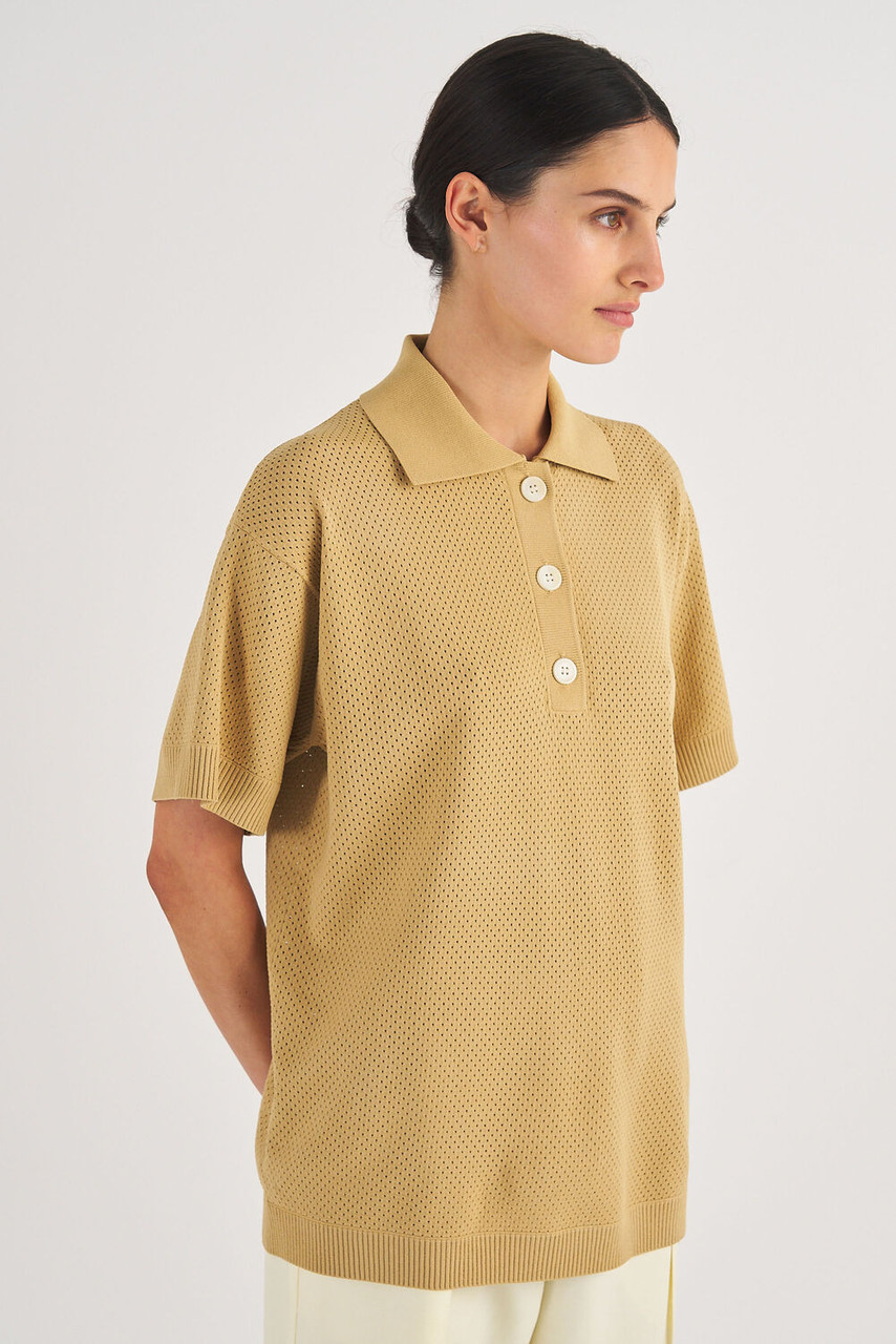 Oroton Mesh Stitch Polo Raffia