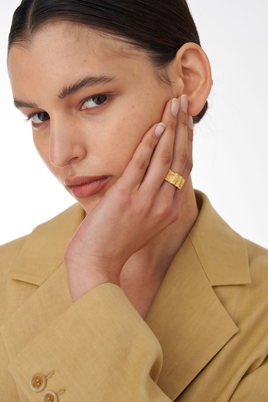 Oroton Amara Ring Worn Gold