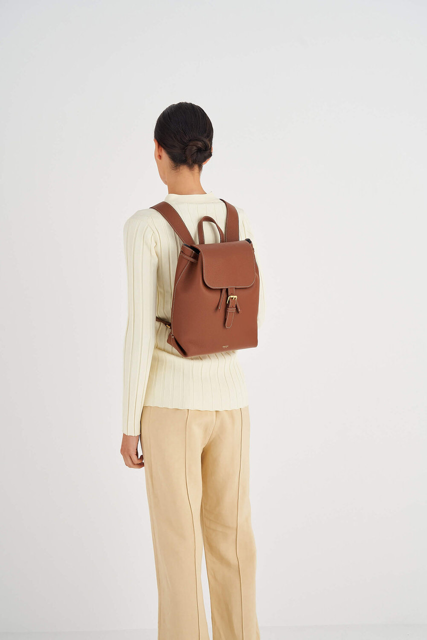 Oroton Margot Whiskey-Light Smoke Medium Backpack