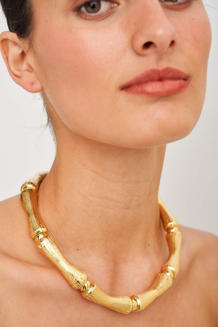 Oroton Bamboo Gold Chunky Necklace