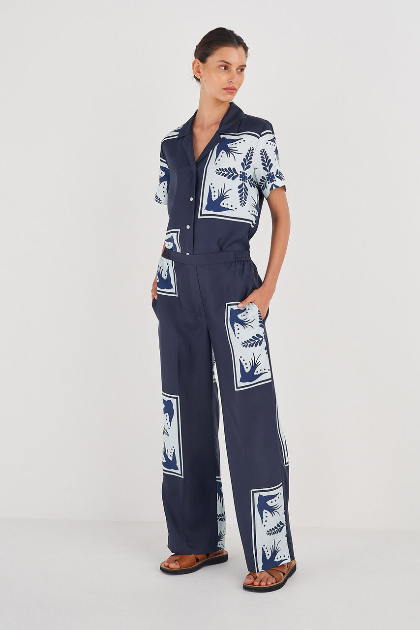Oroton Scarf Print Pant North Sea