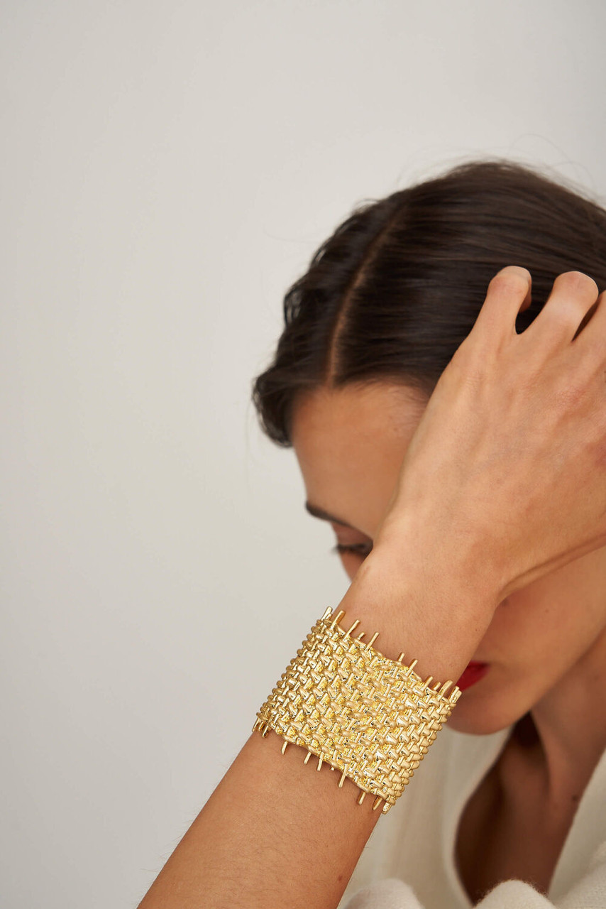 Oroton Olive Worn Gold Cuff