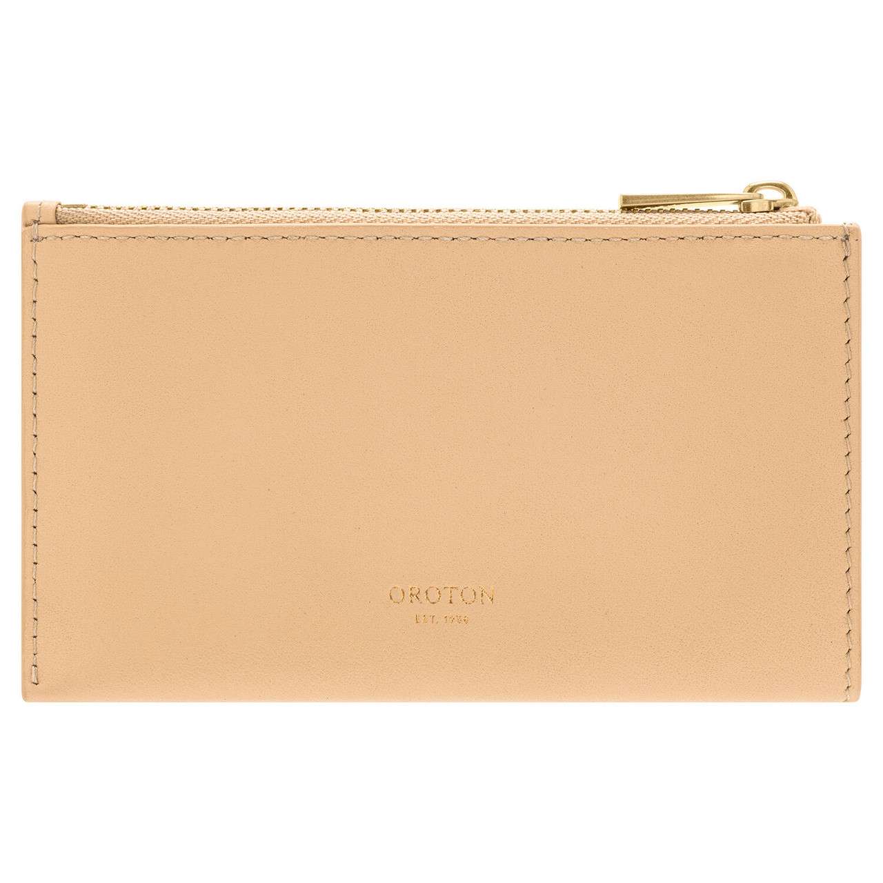 Oroton Imogen 8 Credit Card Mini Zip Pouch Creamed Honey