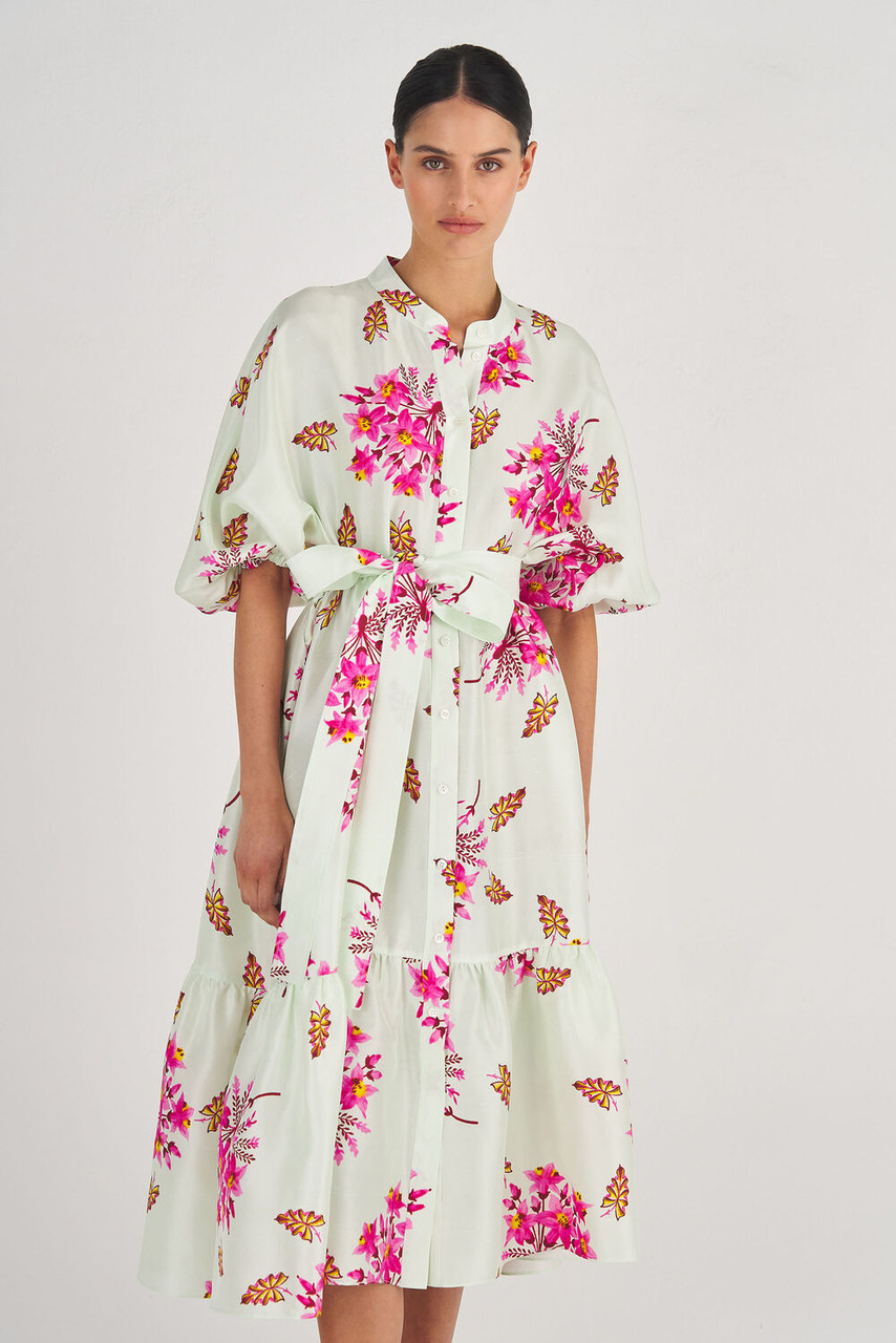 Oroton Hoya Print Dress Fuchsia