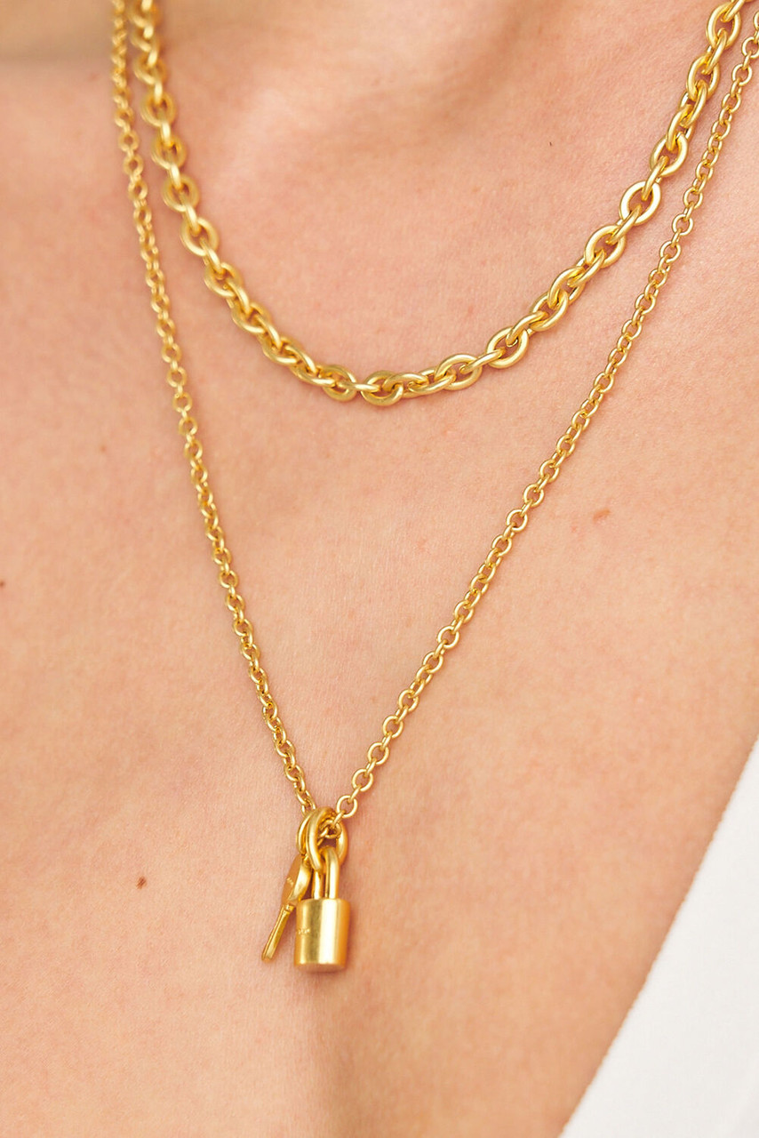 Oroton Tate Necklace Worn Gold