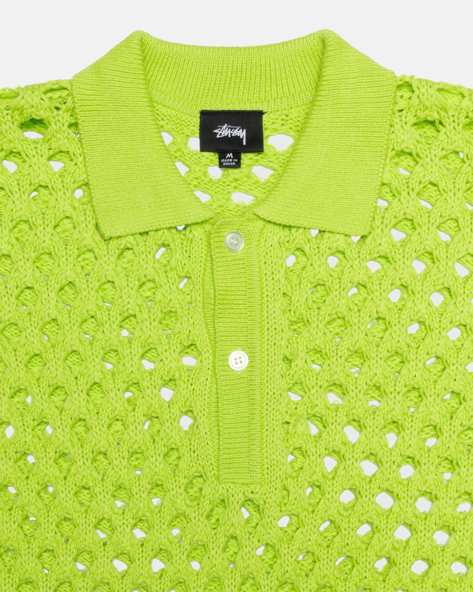 BIG MESH POLO SWEATER