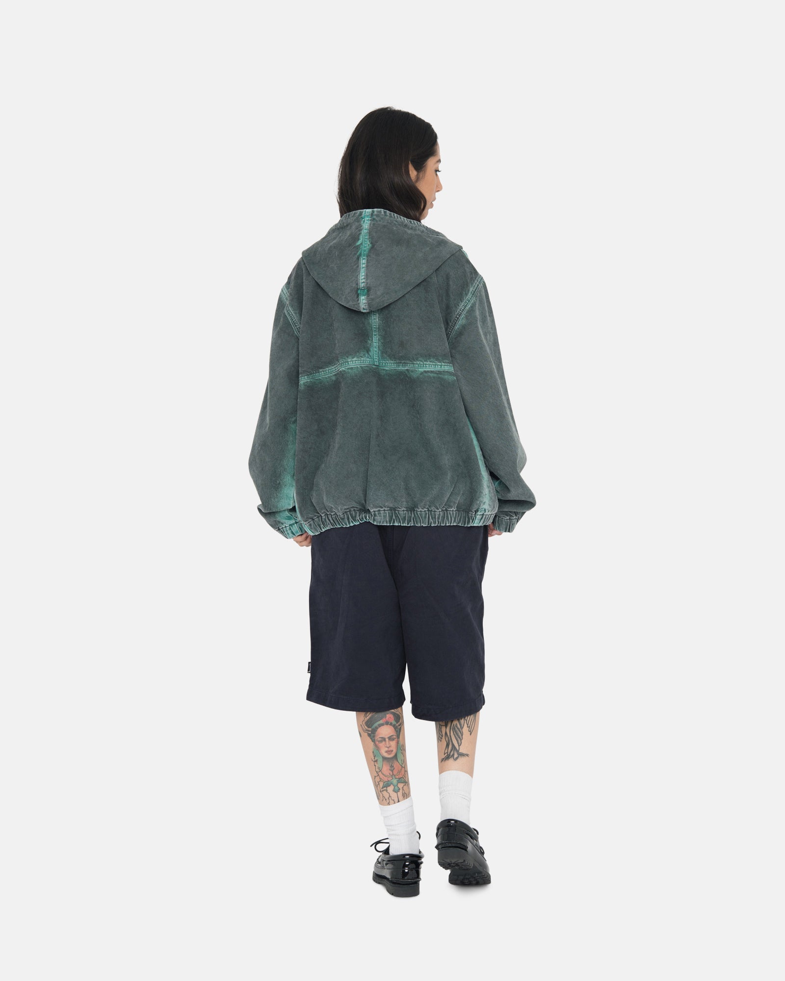 SPRAY DYE HOODED WORK JACKET