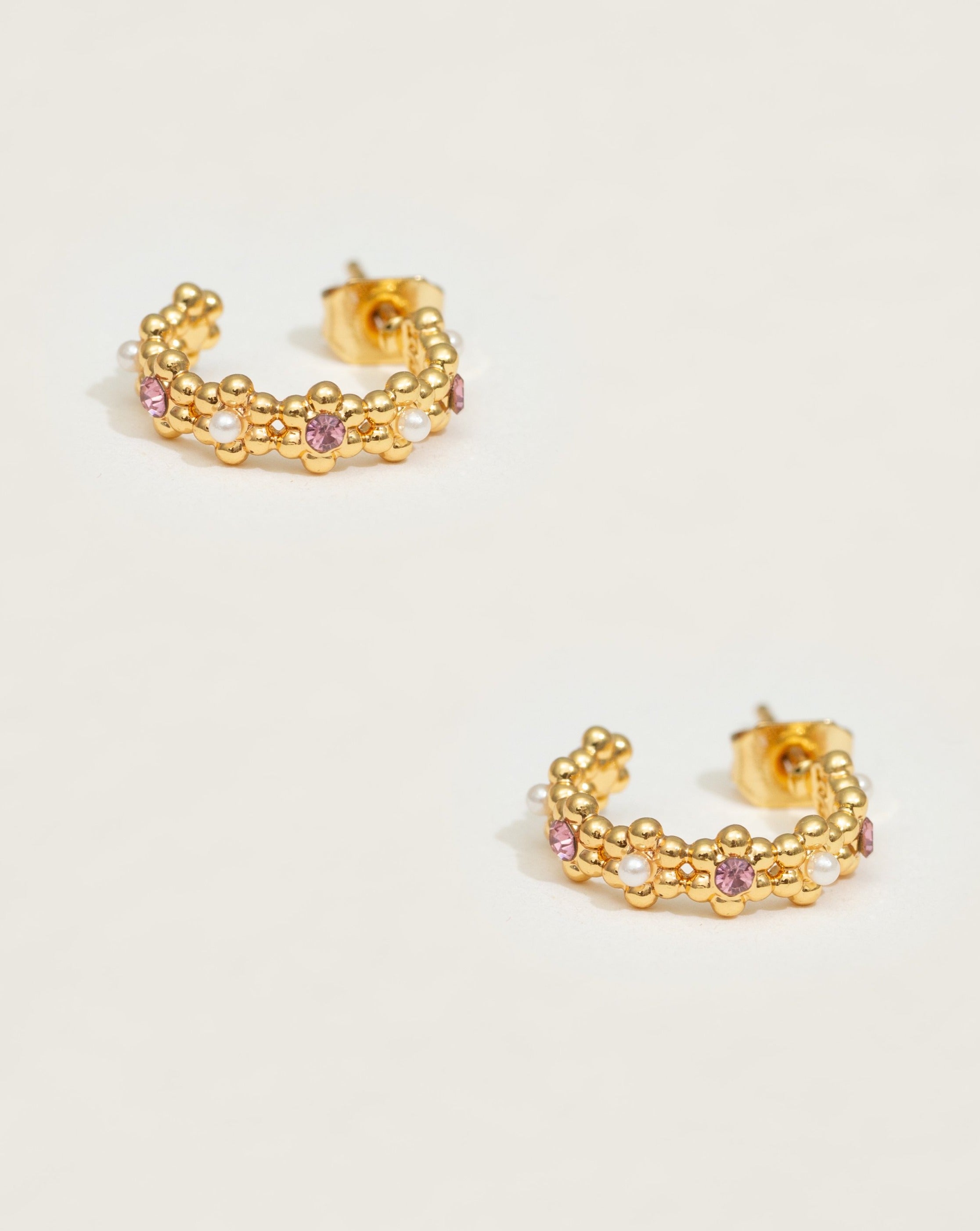 Floral Hoop Earrings