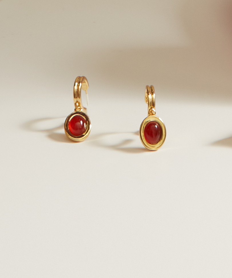 Devon Earrings in Carnelian